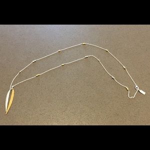 Baroni Drop Necklace with Feather Charm